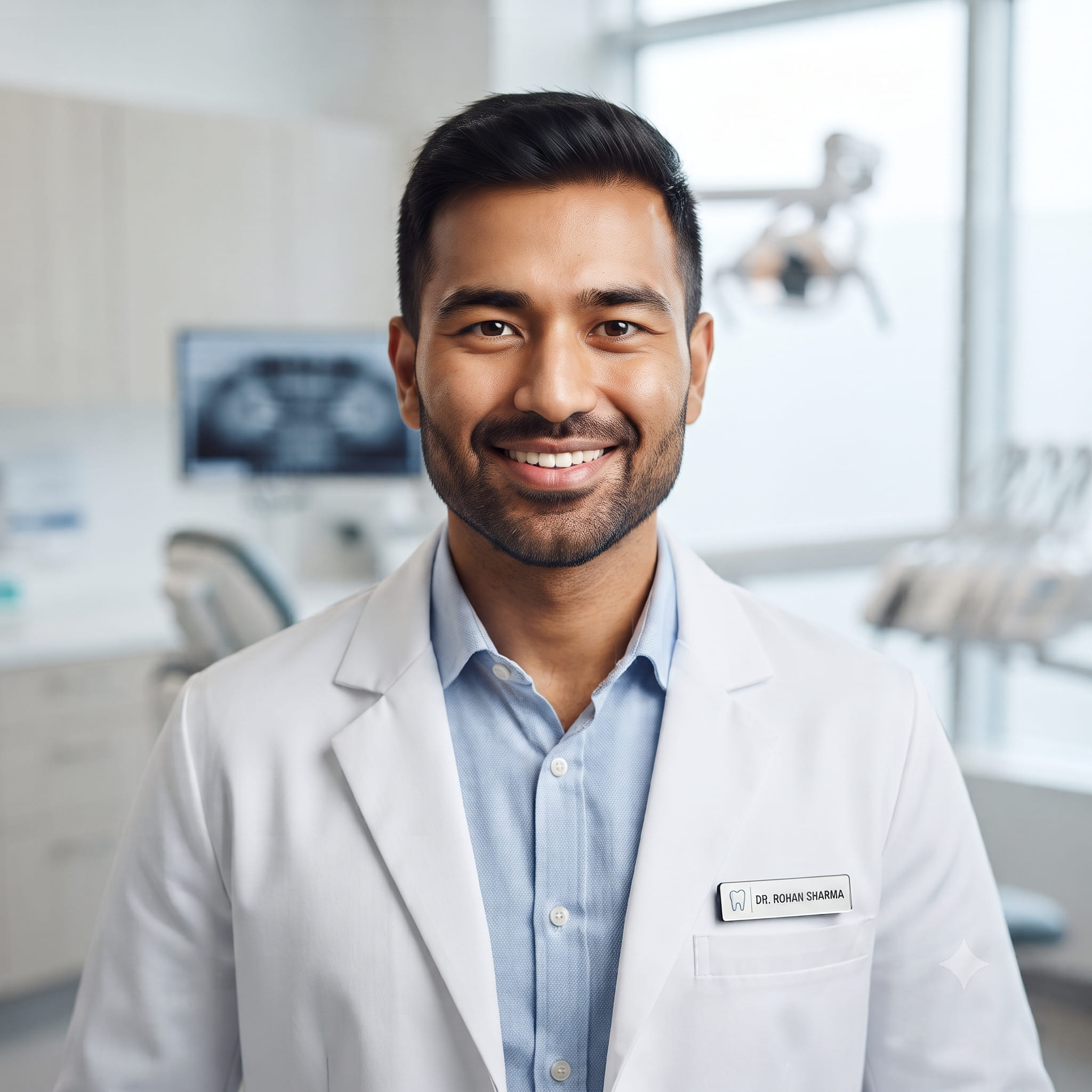 Portrait of Dr. Ratan Choudhury, lead dentist